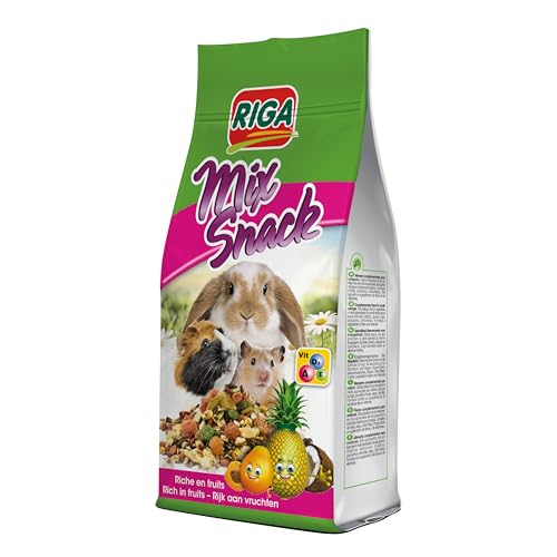 Riga - Mix Fruchtsnack – Ergänzungsfutter für Nagetiere – Kaninchen, Meerschweinchen, Oktodonen, Chinchillas – reich an Ballaststoffen und Vitaminen – ideale natürliche Belohnung – 85 g Riga - Mix Fruchtsnack – Ergänzungsfutter für Nagetiere – Kaninchen, Meerschweinchen, Oktodonen, Chinchillas – reich an Ballaststoffen und Vitaminen – ideale natürliche Belohnung – 85 g von Riga