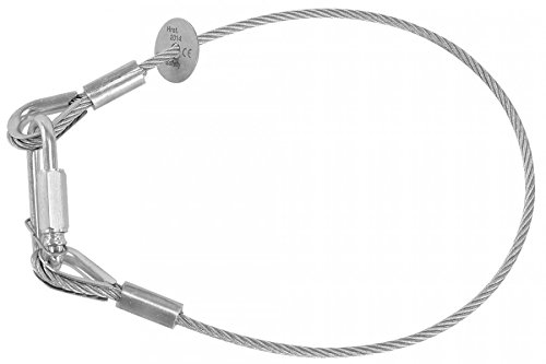 Riggatec Sicherungsseil | Drahtseil Safety 100 cm Länge x 5 mm Stärke bis 25 kg Traglast | Stahlseil mit beidseitigen Kauschen für Stage Bühnenbeleuchtung | Heavy Duty Sicherung von Riggatec