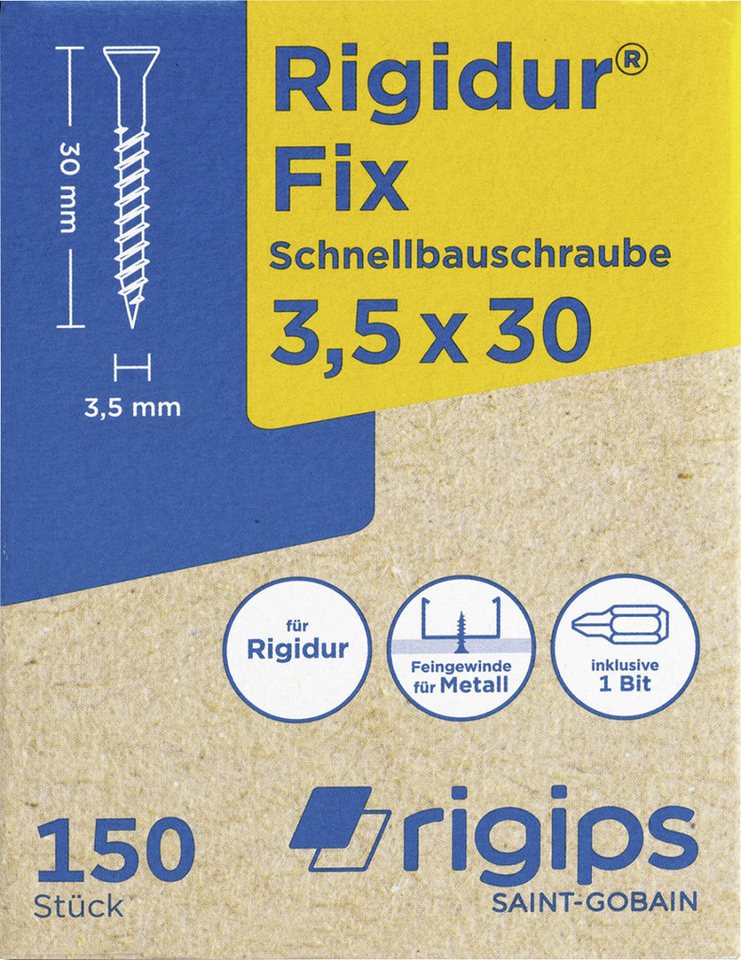 Rigips Trockenbauschrauber Schnellbauschrauben 3,5 x 30mm von Rigips