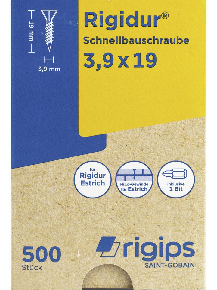 Rigips Trockenbauschrauber Schnellbauschrauben 3,9 x 19mm von Rigips