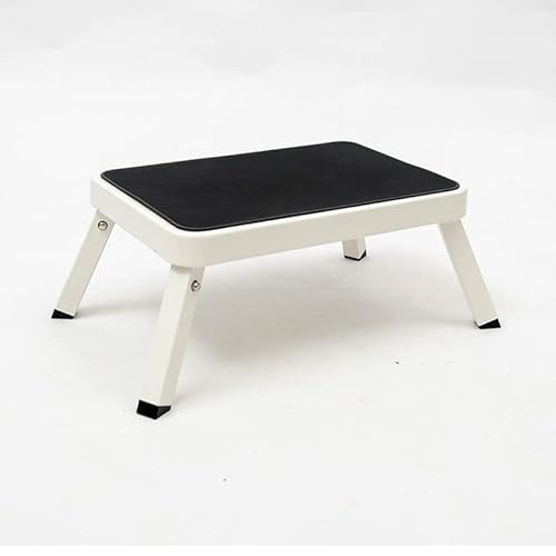 Tritthocker 1 Stufe Klappbar Stahl Stufenleiter, Anti-Rutsch Klapptrittleiter Haushaltstritt für Zuhause, Küche, Garage, Belastbar bis 150 kg von Rigogo