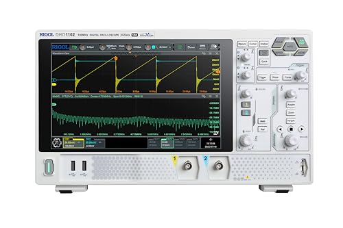 RIGOL DHO1102 Digitaloszilloskop, 2 analoge und 1 EXT-Kanal, 12 Bit, 100 MHz, 2 GSa/s, 1.500.000 wfms/s, Speichertiefe bis zu 100 Mpts kostenlos, 3 Jahre Garantie von Rigol