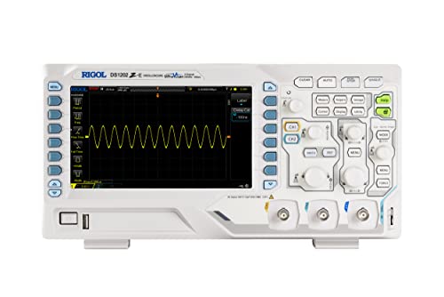 RIGOL DS1202Z-E Digitales Oszilloskop, 200MHz Bandbreite, 2 Analogkanäle, 24Mpts Speichertiefe, 1G Sa/s Abtastrate, freie Trigger- und Dekodierfunktion, 3 Jahre Garantie von Rigol