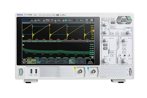 RIGOL DHO1074 Digitaloszilloskop, 4 analoge Kanal, 12 Bit, 70 MHz, 2 GSa/s, 1.500.000 wfms/s, 50 Mpts, 10,1'' Touch-Display, 3 Jahre Garantie. von Rigol