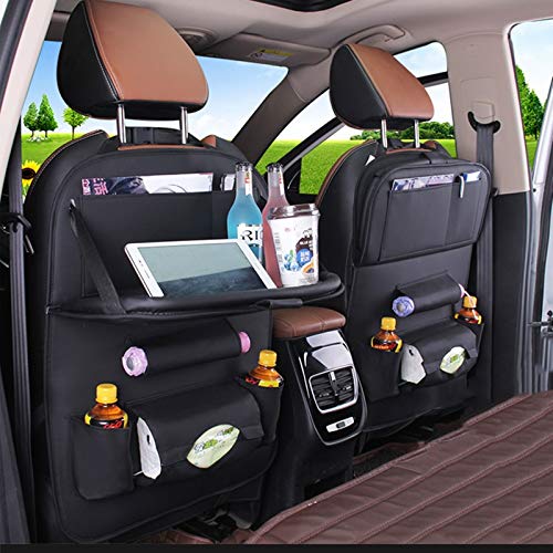 Rigrer Auto-Rücksitz-Organisator, PU-Leder-Autositz-Rückenspeicher, tablet-Halter für reisende Speicherflaschen-Spielwaren und usw. (Schwarzes) (2 Stücke) von Rigrer