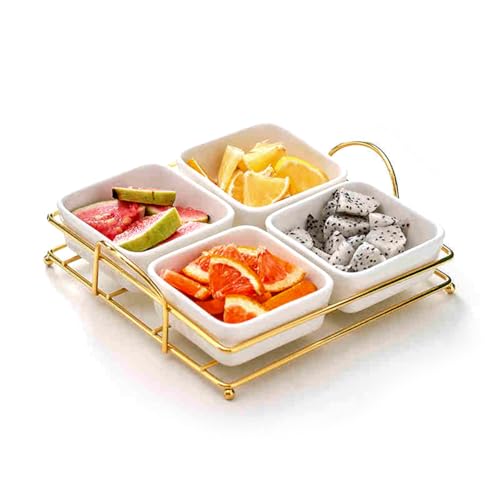 RihanCurvy Dip Schalen Set – Snackteller Porzellan mit Metallgestell – Servierschalen Set für Snacks, Dips & Tapas – Kleine Schüsseln für Küche & Esstisch – Snackschalen Set für Party & Alltag RihanCurvy Dip Schalen Set – Snackteller Porzellan mit Metallgestell – Servierschalen Set für Snacks, Dips & Tapas – Kleine Schüsseln für Küche & Esstisch – Snackschalen Set für Party & Alltag von RihanCurvy