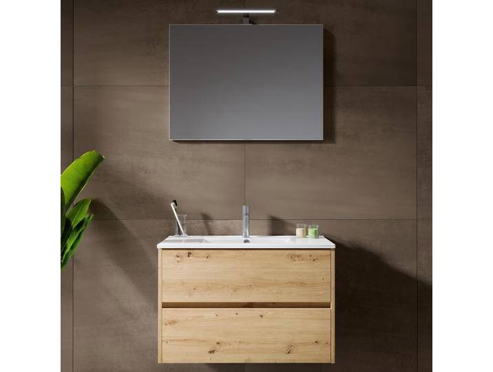 Riho Porto Slim Badmöbel Komplett Set 75 mit Spiegel, 80 cm 2347389 von Riho