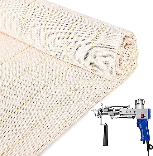 Riiai Tufting Tuch Tufting Cloth 100×500Cm, Langlebig Primäres Tufting Tuch, Mönchstuch Mit Markierungslinien Und Eingenähten Kanten, Perfekt Für Teppich-Tufting-Pistole Tufting Gun von Riiai