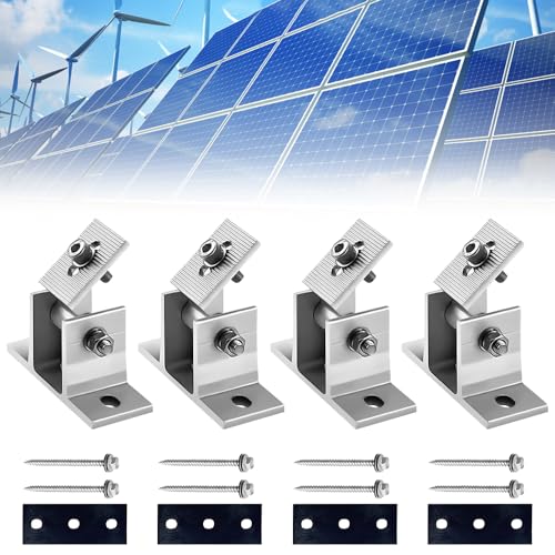 Riisoyu 4 Stück Solarpanel Halterung Dachhaken , 0-60°Individuell Verstellbar PV Modul Halterung Befestigung Solarmodul für Flachdach, Wand, Boden, Boot, Wohnmobil Stufenlos Riisoyu 4 Stück Solarpanel Halterung Dachhaken , 0-60°Individuell Verstellbar PV Modul Halterung Befestigung Solarmodul für Flachdach, Wand, Boden, Boot, Wohnmobil Stufenlos von Riisoyu