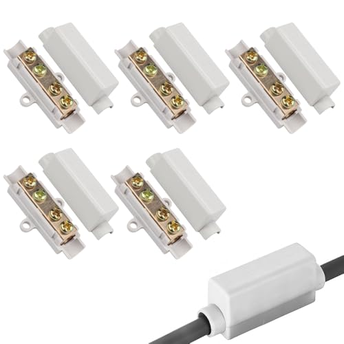 Riisoyu 5 Stück Drahtverbinder, ZK-1116 Messing Leiter Doppelschrauben mit ABS-Gehäuse 100A 1000V für 2,5 Bis 16 mm² Draht Kabelverbinder für Schalter Amperemeterve für sichere Verkabelung von Riisoyu