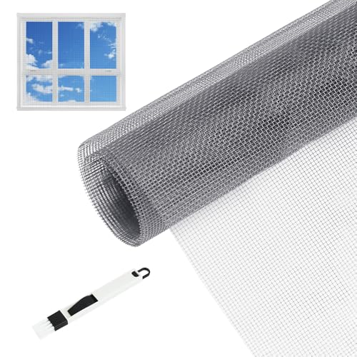 Riisoyu Grau Insektenschutz Fliegengitter, 150 x 300 cm mit Reinigungsbürste Fliegengitter Meterware Insektenschutz Fenster Mesh Fenster Fliegengitter für Fenster, Dachfenster, Balkontür Riisoyu Grau Insektenschutz Fliegengitter, 150 x 300 cm mit Reinigungsbürste Fliegengitter Meterware Insektenschutz Fenster Mesh Fenster Fliegengitter für Fenster, Dachfenster, Balkontür von Riisoyu