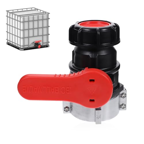 Riisoyu IBC Adapter Ball Valve, DN50 IBC Container Flap Valve 75 mm Tank Drain valve Ersatzkugelhahn Absperrhahn Ventil Kugelhahn Schalter für Regenwassertank,Container, Wassertank von Riisoyu