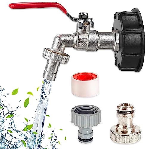 Riisoyu IBC Kugelauslaufhahn IBC Adapter, IBC Tank Auslaufhahn 1/2 Zoll Wasserhahn IBC Container Tankadapter Messing IBC Tank Zubehör S60X6 Grobgewinde Mit Schlauchanschluss Zapfhahn für Regentonnen Riisoyu IBC Kugelauslaufhahn IBC Adapter, IBC Tank Auslaufhahn 1/2 Zoll Wasserhahn IBC Container Tankadapter Messing IBC Tank Zubehör S60X6 Grobgewinde Mit Schlauchanschluss Zapfhahn für Regentonnen von Riisoyu