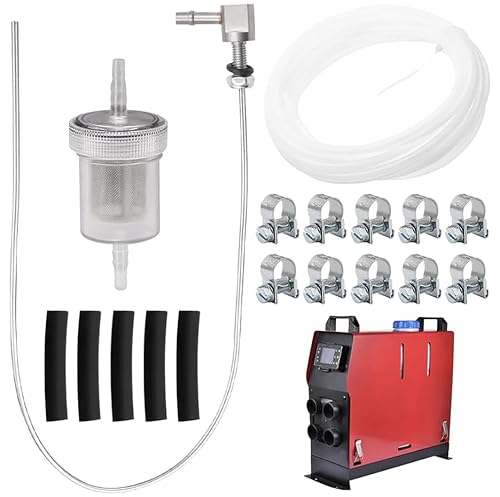 Riisoyu Kraftstoff Standrohr Set, Tankentnehmer mit 1 Leitungsfilter 1 Kraftstoffleitung 5 Verbindungsrohr 10 Schlauchschellen Auto Diesel Standheizung Schlauch für Eberspacher Webasto Heizung Heizöl von Riisoyu