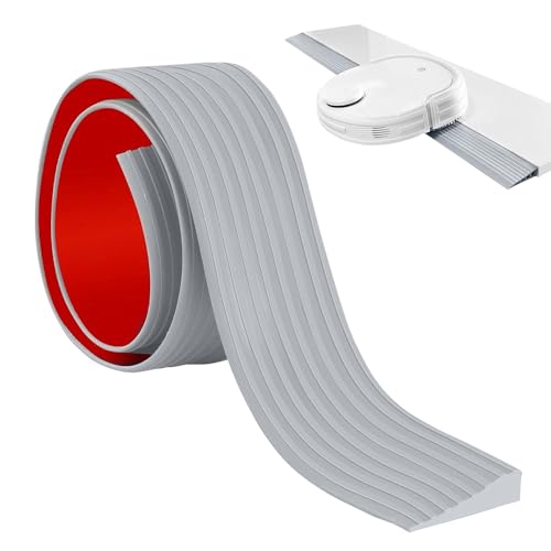 Riisoyu Türschwellenrampe, 5.5 x 1.6 x 100cm Schwellenrampe für Bodenübergänge Übergangsprofil Selbstklebend Türschwellenrampe aus Silikon Rutschfeste Bodenschwelle für Rollstuhl, Roboterstaubsauger von Riisoyu