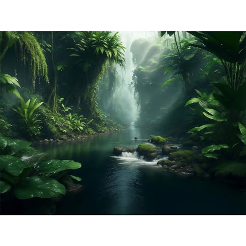 Aquarium-Hintergrund, Dschungel-Grünpflanzen, Flussterrarium, Hintergrund, Nebliger Regenwald, Aquarium-Hintergrund, Grünpflanzen, Bachlauf, Terrarium, Hintergrundbild, Poster, Vinyl, 152,4 x 61 cm Aquarium-Hintergrund, Dschungel-Grünpflanzen, Flussterrarium, Hintergrund, Nebliger Regenwald, Aquarium-Hintergrund, Grünpflanzen, Bachlauf, Terrarium, Hintergrundbild, Poster, Vinyl, 152,4 x 61 cm von Riivvdise