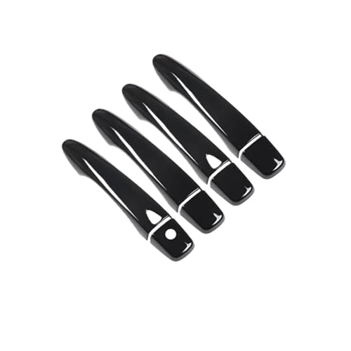 RijPex Kompatibel mit Nissan Pulsar C13 2015–2019, glänzendes schwarzes Chrom, Autotürgriff-Abdeckung, Fangkappe, Zierleisten-Zubehör (Color : Black 2 Buttons) von RIJPEX