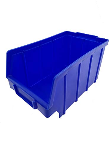 RIKAMA 25 Stapelboxen | Blau | Größe 2 | 102 x 167 x 76 mm | stabelbar | Lagerboxen | Ordnungssystem | Regalboxen | Sichtboxen von Rikama