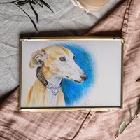 Galgo Bild Español Art For Owner Windhund Kunstdruck Sighthound Print Galgo Lovers von RikeBayerArt