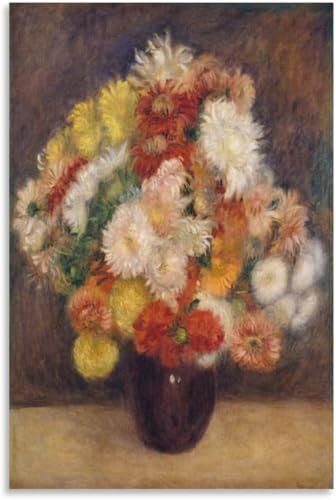 Chrysanthemen von Pierre-Auguste Renoir Leinwand Wandkunst Retro Malerei Pierre-Auguste Renoir Drucke und Poster für Wohnkultur 40x65cm rahmenlos von Rikin Liuff