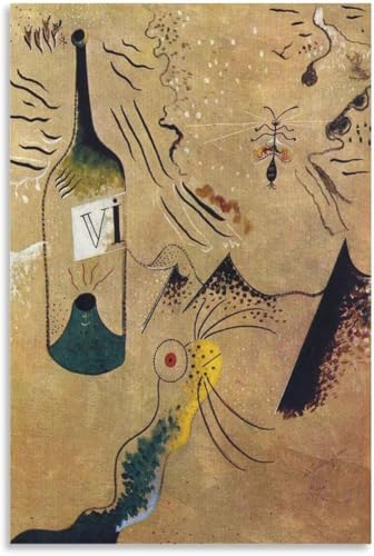 Rikin Liuff Flasche Weinrebe von Joan Miro Drucke Surrealismus Wandkunst Joan Miro Leinwand Poster Abstrakte Malerei für Büro Wanddekoration Drucke 40x65cmx1 rahmenlos von Rikin Liuff