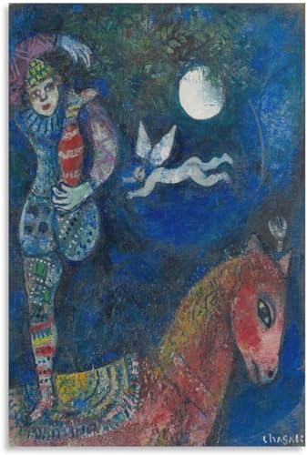 Rikin Liuff Marc Chagall Poster《Der Zirkusreiter 》Leinwand Wandkunst Marc Chagall Drucke Marc Chagall Malerei Für Zuhause Wanddekoration Bild 50x75cmx1 Kein Rahmen von Rikin Liuff