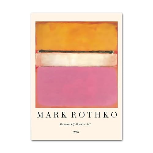 Rikin Liuff Mark Rothko Poster Mark Rothko Orange Rosa Weiß Wandkunst Mark Rothko Drucke Mark Rothko Leinwand Malerei Für Home Decor Bild 50x70cmx1 Kein Rahmen von Rikin Liuff