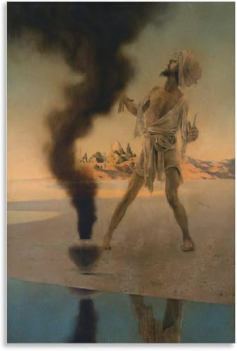 Rikin Liuff Maxfield Parrish Leinwand Wandkunst Fischer und der Dschinn Malerei Maxfield Parrish Drucke Mode Poster für Büro Wanddekoration 40x65cm rahmenlos von Rikin Liuff