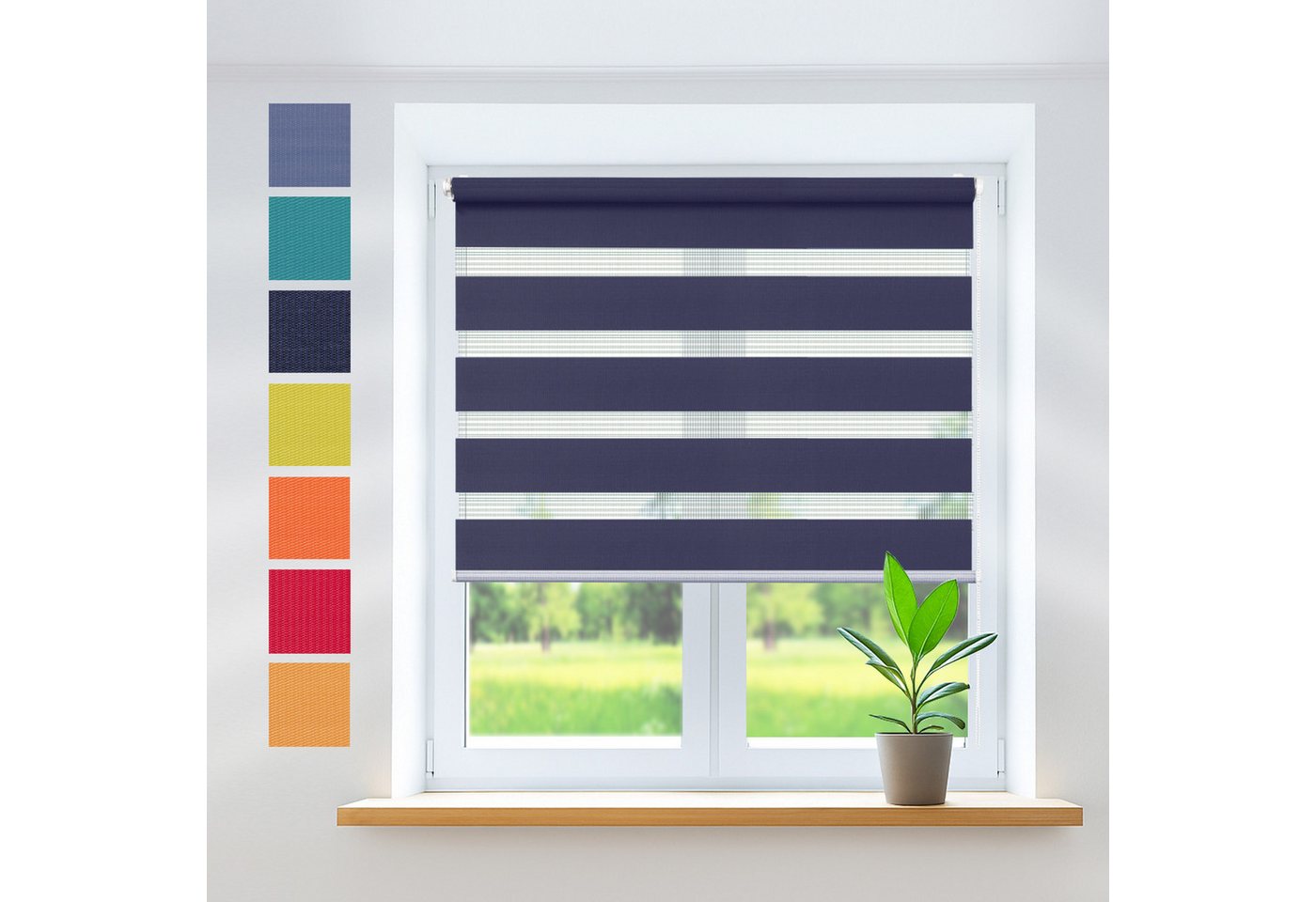 Doppelrollo Fensterrollo COR Duo-Rollo Klemmfixierung Zebrarollo, Rikmani, Klemm- oder Schraubmontage Doppelrollo Fensterrollo COR Duo-Rollo Klemmfixierung Zebrarollo, Rikmani, Klemm- oder Schraubmontage von Rikmani
