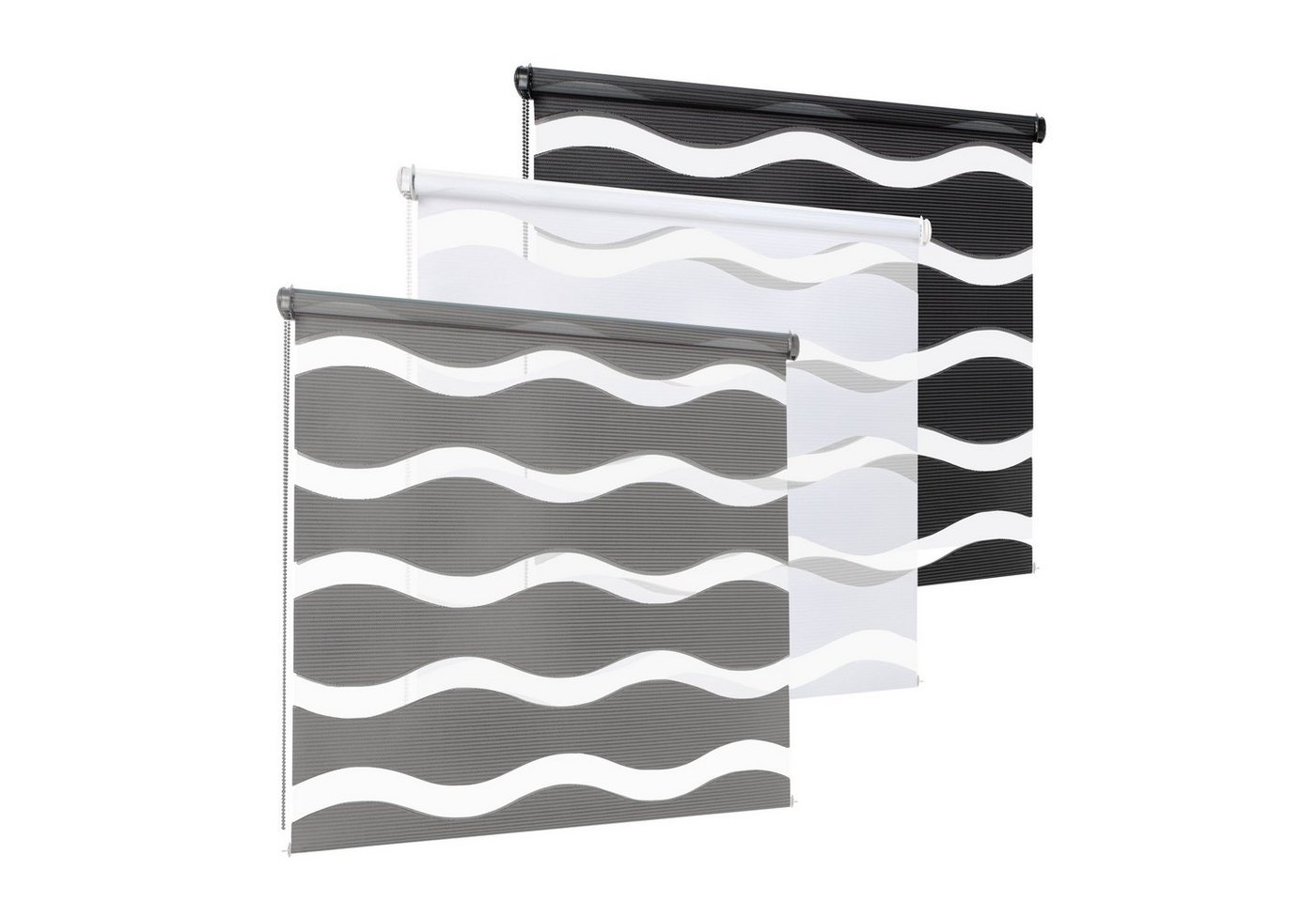 Doppelrollo Sichtschutz Fenster, moderne Rollos, Rikmani, Klemm- oder Schraubmontage, Moderne Optik, Klemm- oder Schraubmontage, Sicht- und Sonnenschutz von Rikmani
