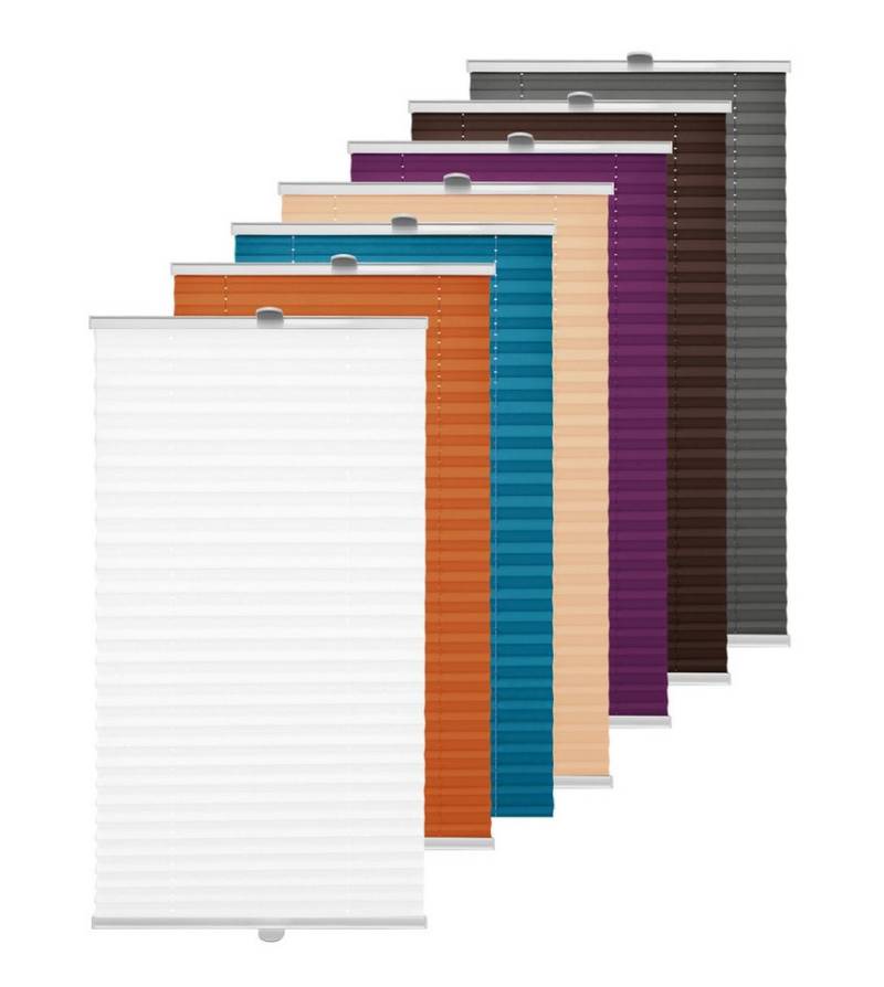 Rikmani Plissee Klemmfix, ohne Bohren CLASSIC 45x100, grau, Klemm- oder Schraubmontage, Klemmfix, ohne Bohren, Sonnenschutz von Rikmani