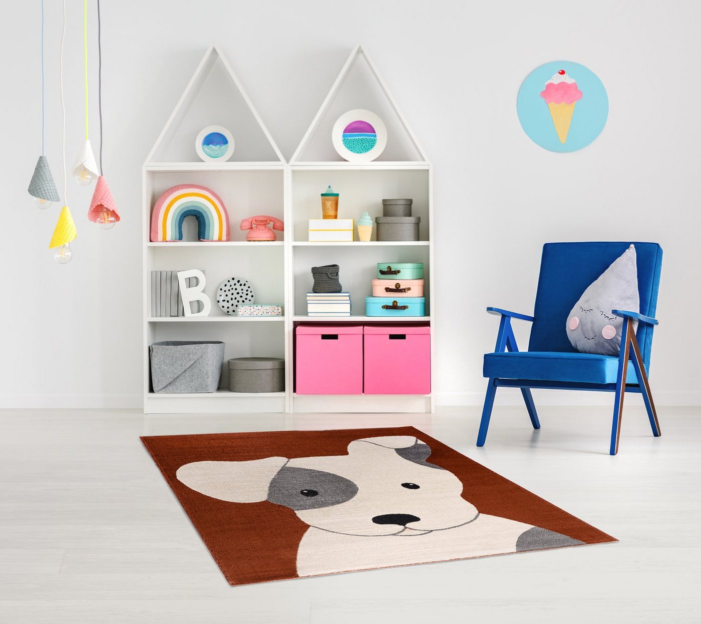 Kinderteppich Kinderzimmerteppich Design-Teppich für Kinderzimmer, Schlafzimmerteppi, Rikmani, rechteckig von Rikmani