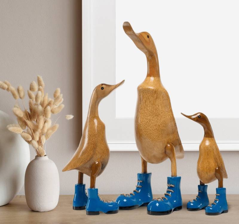 Rikmani Dekofigur Holzfigur Ente, Handgefertigte Dekoration aus Holz, Geschenk, Perfekt als Deko & Geschenk zu jedem Anlass von Rikmani