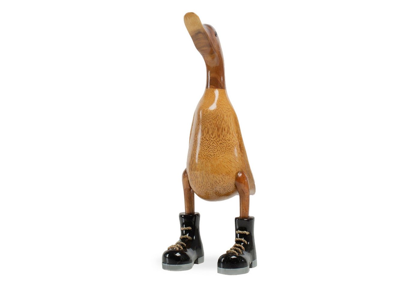 Rikmani Dekofigur Holzfigur Ente Stiefel - Handgefertigte Dekoration aus Holz Geschenk (3-er Set), 3 Holzarten von Rikmani