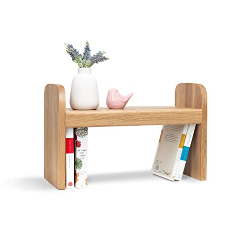 Rikmani Standregal Tischregal Eiche Bücherregal Holzregal stehend Tisch Regal Ordnungssystem Verstellbarer Organizer Holz für Büro, Wohnzimmer, Küche, Bad OLI 40 cm Natur von Rikmani