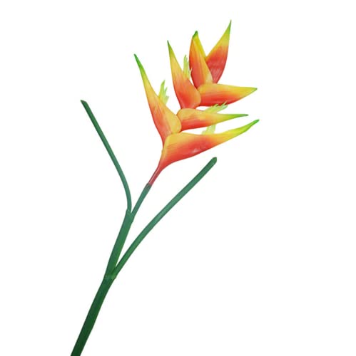 86 cm großer Paradiesvogel, Heliconia-Stiel,künstliche Blumen,1 Stiel,7 Blütenblätter,permanente Blume,grüne Pflanzen,drinnen und draußen,Girlande,Zuhause, Garten, Büro, Hochzeitsdekoration (orange) von Rikyo