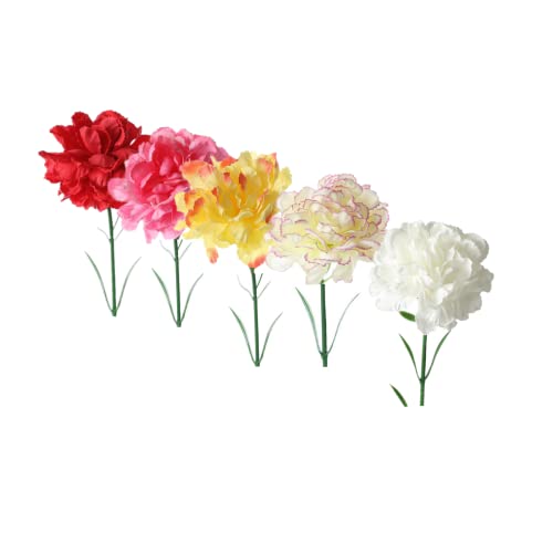 Rikyo 10 Bündel Blumenstrauß aus künstlichen Seidenblumen, Nelken,5 Farben, einzelner Blumenkopf, 51 cm,Blumenstrauß Blatt für Heimdekoration,Brautschmuck,Hochzeit,Festival(Mehrfarbig) von Rikyo