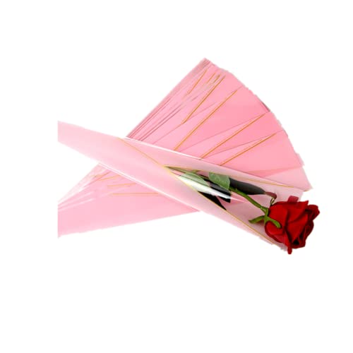 Rikyo 100 Stück einzelne florale Verpackungstasche, einzelne Rosenhülle, einzelne Rose und Nelken, Blumenstrauß, Ärmeltasche für Muttertag, Valentinstag, Hochzeit, Geburtstag, Geschenk (rosa) von Rikyo