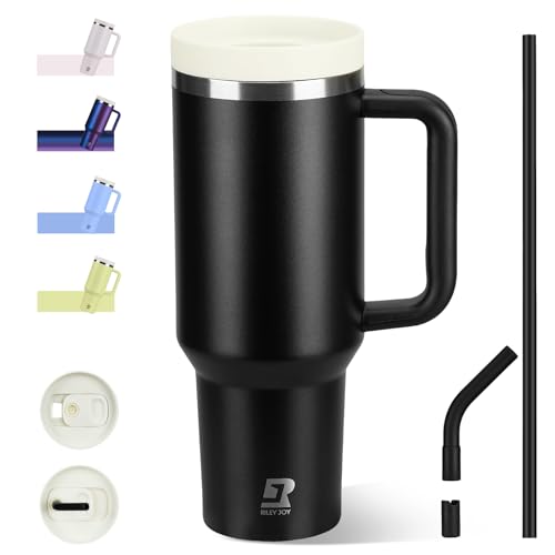 Riley Joy Thermobecher mit Strohhalm und Griff1.2L,12h heiß/24h Eis trinkflasche,Vakuum-Isoliert mit Deckel,BPA-frei, Doppelschicht-Edelstahl Vakuum auslaufsicherer Trinkbecher Riley Joy Thermobecher mit Strohhalm und Griff1.2L,12h heiß/24h Eis trinkflasche,Vakuum-Isoliert mit Deckel,BPA-frei, Doppelschicht-Edelstahl Vakuum auslaufsicherer Trinkbecher von Riley Joy