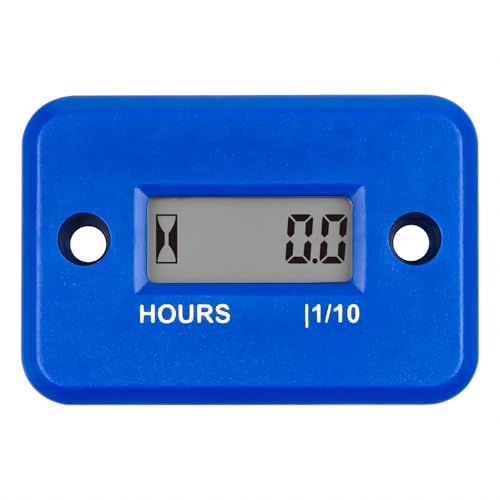 RileyFine Digitaler Induktiver Betriebsstundenzähler für Kleiner Gasmotor Rasenmäher Kettensäge Motorrad Schifffahrt Boot Kompressor Außenbordmotor Schneefräse ATV Druck Waschmaschine (blue) von RileyFine