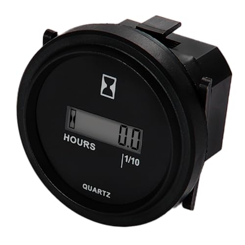 RileyFine HM005 Snap in LCD Betriebsstundenzähler, TOT Stunden, Speicher und Reset, keine Batterien erforderlich für Generatoren, Rasenmäher, Motorräder, ATV's (DC 4.5-90V) von RileyFine