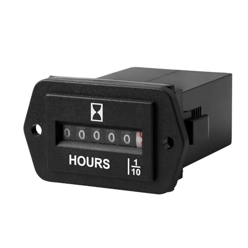 RileyFine Mechanischer Timer Wasserdichter Betriebsstundenzähler für kleine Motoren Auto Boot Motorcross Generator Rasenmäher Traktor Pumpe Golfwagen Marine LKW Holzhacker (DC 6-80V) von RileyFine