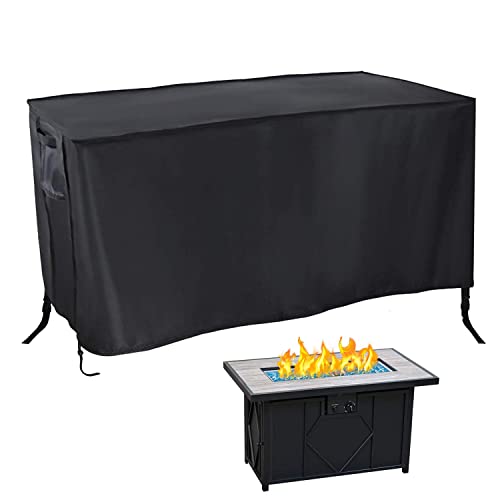 Rilime Patio Feuerstelle Abdeckung Quadrat 108x62x61cm Geeignet für Im Freien Feuertisch, Garten Im Freien Wasserdichte winddichte Anti-UV-Hochleistungs-Gas-Feuertischabdeckung von Rilime