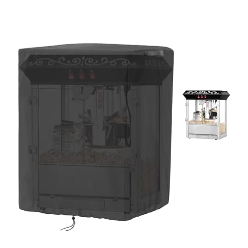 Rilime Popcornmaschinen-Abdeckung – wasserdichte 420D-Popcornwagen-Abdeckung, staubdichte Popcorn-Maker-Abdeckung mit verstellbarem Kordelzug, 53,3 cm L x 45,7 cm B x 63,3 cm H von Rilime