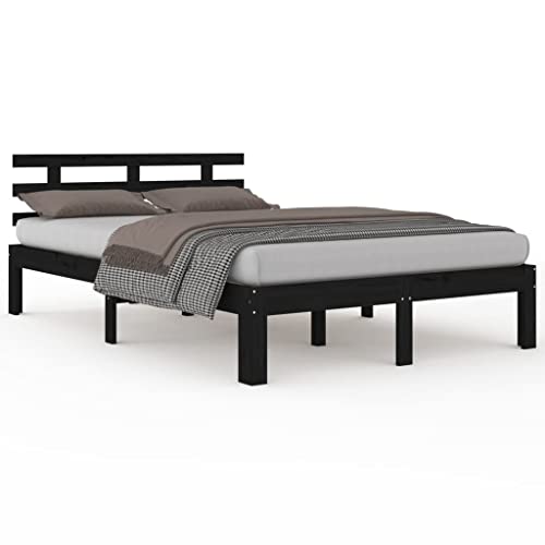 Rillbus Massivholz-Bett 200x200cm - Doppelbett Ehebett, Bettgestell + Kopfteil, Stauraum unter dem Bett, v290 von Rillbus