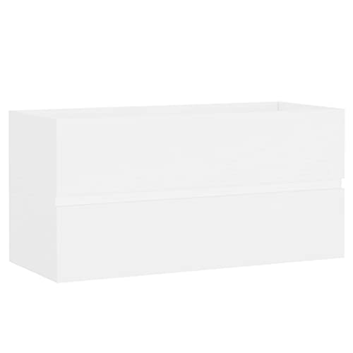 Rillbus Unterschrank ohne Waschbecken mit Schublade, Badezimmerschrank Aufbewahrung, French Country, 90x38,5x45cm Weiß von Rillbus