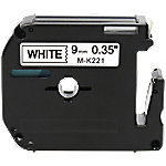 Rillstab Kompatibel Brother M-K221 Kompatibel Schriftband Selbstklebend Schwarzer Druck auf Weiß 9 mm x 8m von Rillstab