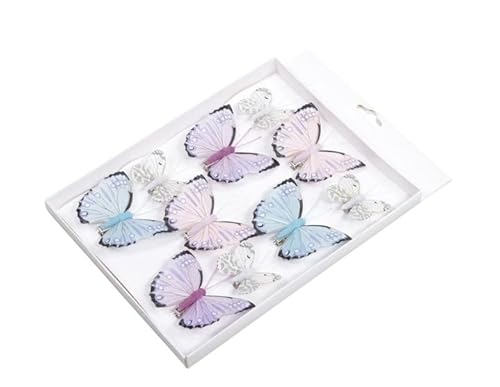 10 Stk Feder Schmetterlinge rosa türkis weiss Hochzeitsdeko Vintage Federschmetterlinge mit Clip Klammer Deko Geburtstag Taufe Festtafel Einladungen Hochzeit Schmetterling Mitbringsel Frühlingsdeko von RiloStore