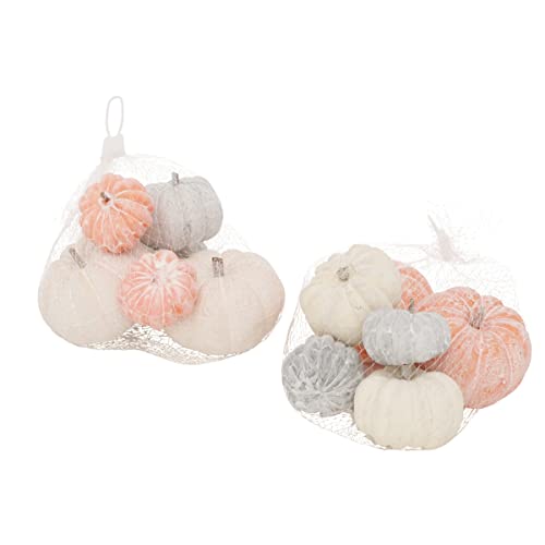 12 tlg Dekoset Kürbisse weiss grau creme apricot Herbstdeko Kürbis Deko Halloween Autumn Herbstdeko Dekokürbis Dekoobjekt Tischdeko Dekofrüchte von RiloStore