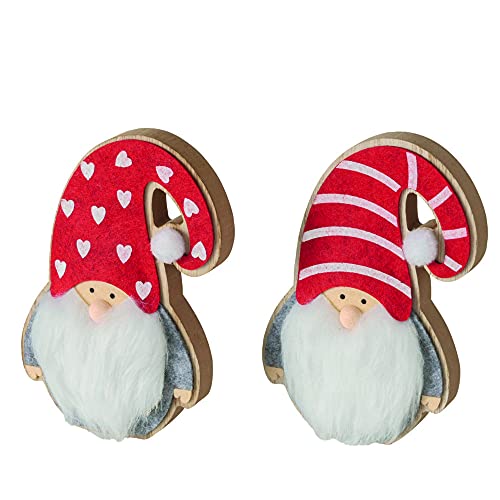 2 STK Weihnachtsmann 16cm Santa Holz Figur Kunstfell Wichtel Weihnachtsdeko Zimmer Deko n6196 Nikolaus Dekowichtel Holzwichtel rot Weiss von RiloStore